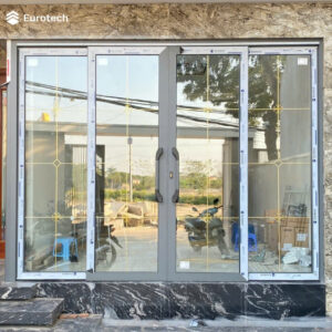 Cửa nhôm kính trượt quay Eurotech hệ tiêu chuẩn nẹp rời loại 4 cánh (2)