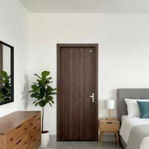 Cửa composite vân gỗ đẹp cho phòng ngủ, phòng làm việc, nhà phố hiện đại